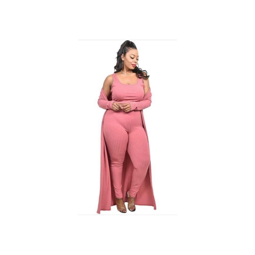 3 piece ribbed set